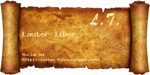 Lauter Tibor névjegykártya